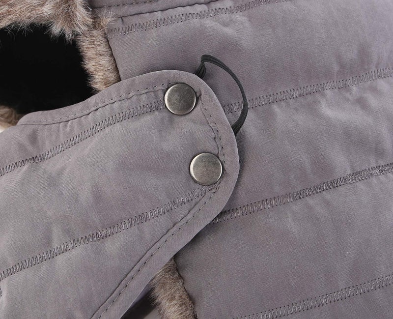 Connectyle Trooper Trapper Hat with Mask Warm Winter Hats for Men Women Ear Flaps Hunting Hat Grey - Image 4